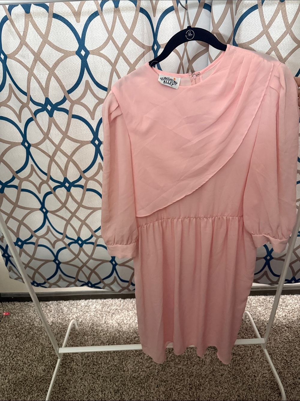 Vintage Sunshine Alley Pink Chiffon Layered Dress